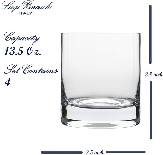 Luigi Bormioli Classico Double Old-Fashioned Glasses - Clear, Set of 4