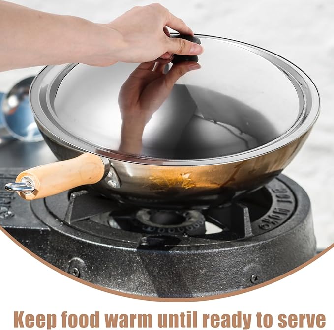 Ciieeo Stainless Steel Pot Cover with Knob Anti-scalding Cooking Tool for Efficient Oil Splash Protection Kitchen Gadget for Warm Food Retention and Steam Cooking
