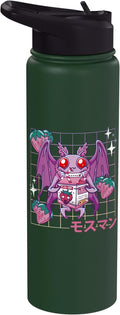 Kawaii Mothman Strawberry Milk Shake Carton Stainless Steel Insulated Water Bottle