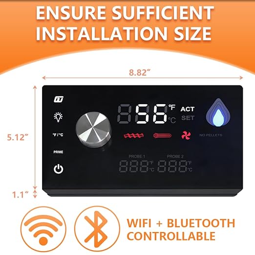 Replacement Pit Boss PID Thermostat Control Board 80051 Compatible for Pit Boss Platinum Series Laredo 1000 Wood Pellet Grill, with WiFi & Bluetooth Function, can Connect to Mobile APP.