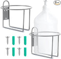 Hicarer 2 Pcs One Gallon Jug Storage Rack Wall Mounted Heavy Duty Steel Wall Rack for 1 Gallon Bottle Round Water Jug Holder with Hardware Hand Sanitizer 6-3/4" W x 5" H x 6-1/2" D (Gray)