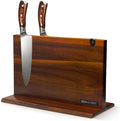 Double Sided Magnetic Knife Stand with sharpener,Kitchen Storage with Strong Magnets for Knives & Utensils,Modern Wooden Knife Block for Kitchen Countertops, Without Knives,14"x10"