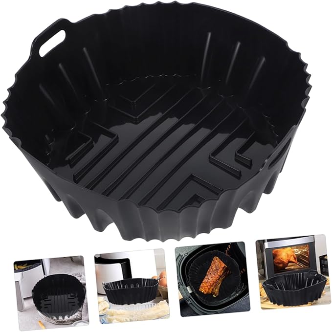 Gadpiparty 10pcs Air Fryer Silicone Tray Non-stick Baking Liner for Air Fryer Microwave Oven -grade Silicone Easy to Clean for Baking Roasting
