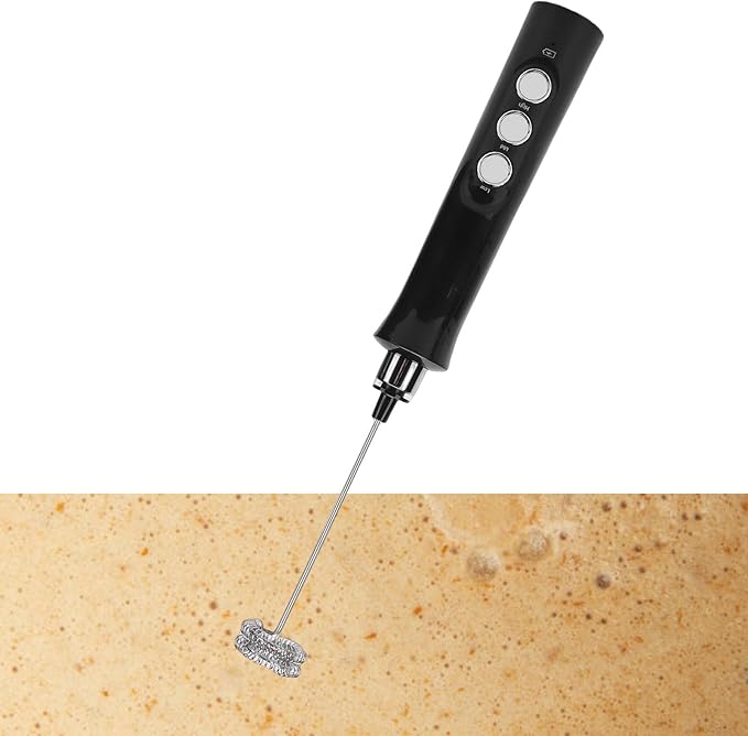 Handheld Milk Frother, Rechargeable Electric Whisk with 1200mAh Battery and Stand, for Coffee Latte Cappuccino Hot Chocolate Egg Mixing