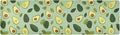 2-in-1 Table Runner Trivet for Hot Dishes Heat Resistant Hot Plate Mat Pad 39x12 Inch Waterproof Table Protector Trivets for Countertop Non Slip Decorative Green Cute Avocado and Leaves