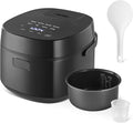 Amazon Basics Rice Cooker 6-cup Uncooked 12-cup Cooked, Micon with Fuzzy Logic, Keep Warm, Black