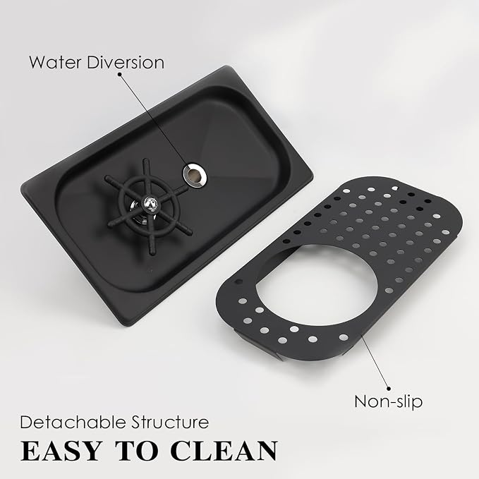 Pitcher Washer, Espresso Washer, Drainage and Drip Tray Stainless Steel Bar Glass Washer is The Sink, and The Cup Spray Washer is The Home Kitchen Hotel Cafe Restaurant (Black)