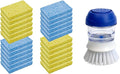 CELOX 24 Pack Durable Kitchen Sponges and Dish Scrubber with Soap Dispenser for Pots, Dishes, Bowls