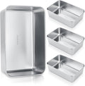 AKOLAFE 4 Pack Stainless Steel Loaf Pan 8.5 x 5.5 Inch Banana Bread Pan for Homemade Bread Loaf Pans for Baking Bread Tin Sourdough Bread Baking Pan Metal Sandwich Loaf Bread Pans for Meatloaf, Cake
