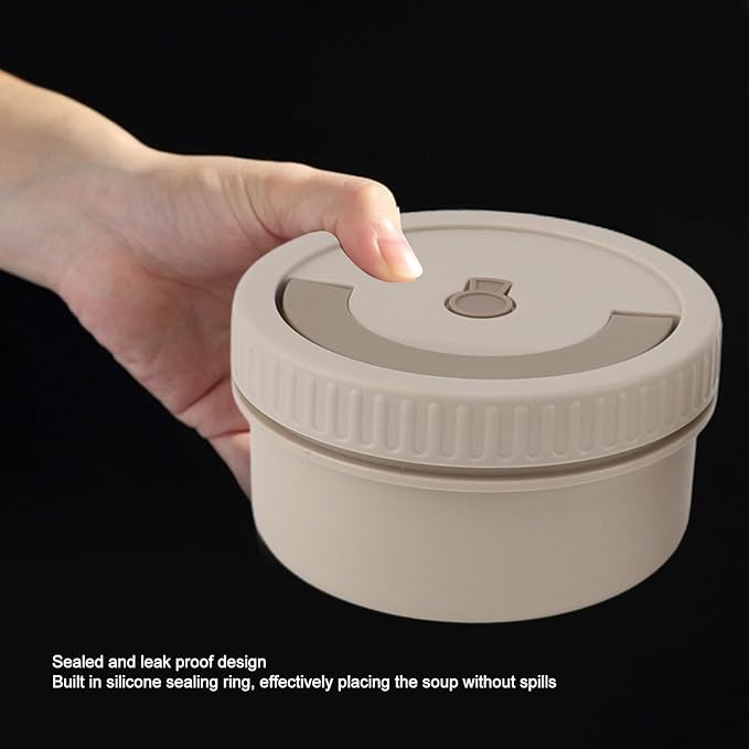 ZJchao Insulated Lunch Box, Thermal Food Container, 316 Stainless Steel Round Sealed Leak Proof, 4 Boxes with Bag
