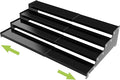 Jojocross Expandable 4-Tier Step Spice Rack Organizer for Kitchen Cabinet Modern Design and Non Skid Space Saving Storage Shelf for Countertop Cabinets Pantry(1Pack/Black)