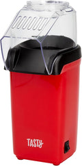 Tasty Hot Air Popcorn Popper, Healthy and Delicious Popcorn in Minutes, Fast and Easy-to-Use, Built-In Measuring Cup and Butter Warmer, 8 Cups, Red