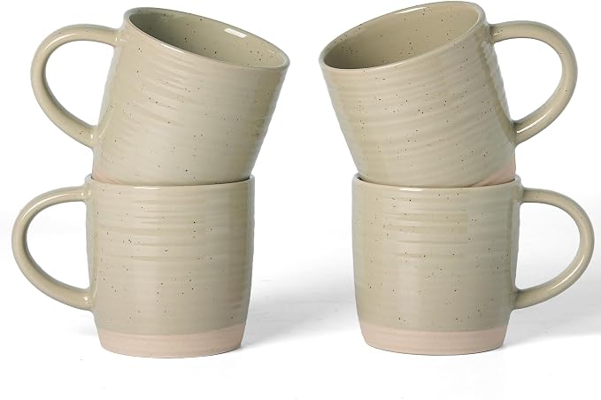 famiware Coffee Mugs Set of 4, 13 oz Mug Set, Ceramic Cup Set with Handle for Coffee, Tea, Cocoa, Milk, Constellation Series, Honey