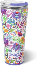 Swig Life 32oz Insulated Tumbler, Travel Coffee Tumbler with Lid, Cup Holder Friendly Travel Coffee Mug, Stainless Steel, 32 oz, Reusable Insulated Mug with Lid (Mystique)