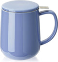 Sweese 20 OZ Porcelain Tea Mug with Infuser and Lid, Dusty Blue Tea Cup