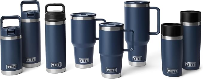 YETI Rambler 20 oz Travel Mug with Flip Straw Lid – Stainless Steel, Vacuum Insulated, Leakproof, Cup Holder Friendly, Royal Blue