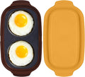 Quick-Heat Microwave Egg Cooker|Poacher|fryer, Multi-use Maker for 2 Eggs for Breakfast Sandwiches, Dishwasher-Safe Portable for Home,Travel,Gifts (Orange)