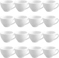 Reallnaive 16 Pieces 4.4 oz Porcelain Espresso Cups Set White 130ml Durable for Serving Coffee Tea Beverage for Cafes Office Home Restaurants Hotels