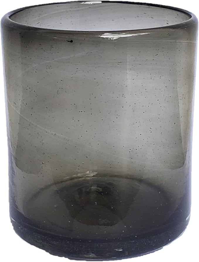 Solid Humo Smoke Gray 9 oz Short Tumblers (set of 6), Recycled Glass, Lead-free, Toxin-Free (9oz Tumbler)