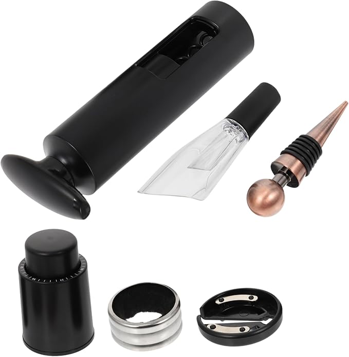 6pcs Aluminum Alloy Abs Wine Accessory Kit Set Corkscrew Vacuum Stopper and Air Popper