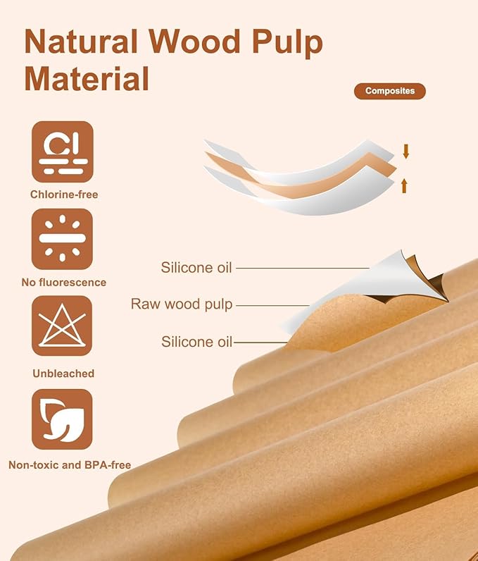 Parchment Paper Baking Sheets, 9x13IN Precut Non-Stick Parchment Paper for Baking, Grilling, Air Fryer, Steaming-Unbleached Parchment Sheets for Bread Cup Cake Cookie And More, 120 Sheets