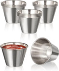 Fit Meal Prep [12 Pack 2.5 oz Stainless Steel Dipping Sauce Cups, Reusable Metal Ramekins, Commercial Grade Condiment Bowls, Individual Portion Cups, Small Round Au Jus Cup for Home, Restaurant