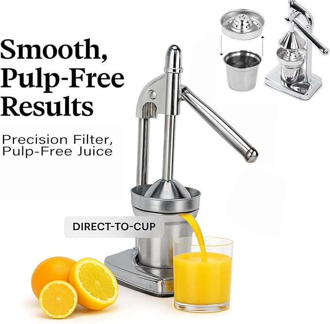Cast Iron Juice Press, Manual Press Juicer, Manual Juicer Cast Iron for Making Fresh Lemon and Orange Juice, Easy To Clean, Home and Kitchen Essentials
