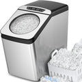WIE Nugget Ice Maker Countertop, 44 lbs in 24 Hours, Pellet Ice Maker Machine with Self-Cleaning, 0.75 Gallon Tank & Scoop Included, Crushed Pebble Ice Makers for Home/Office/Bar/Party, Silver