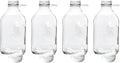 The Dairy Shoppe Heavy Glass Milk Bottles - Jugs with Lids, Silicone Pour Spouts - Clear Milk Containers for Fridge - Reusable Glass Milk Jug Dispenser - Made in USA (64 oz, 4 Pack)