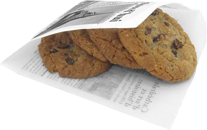 G.E.T. 4-T3050 White Newspaper Theme Cone Basket Liner / Deli Wrap Paper Paper Food-Safe Tissue Liners Collection (Pack of 2000)
