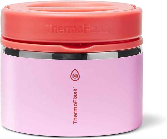 ThermoFlask Insulated Food Jar with Leakproof Lid (12 oz, Spring Blossom) - Stainless Steel Food Containers for Hot & Cold Meals, Lunch, Soup & Snacks