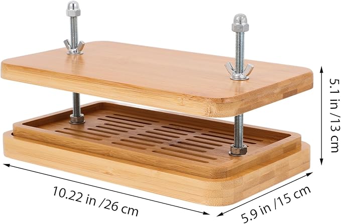 SOLUSTRE Tofu Pressing Mold Home Kitchen Bamboo Tofu Maker Presser Strainer Drip Tray
