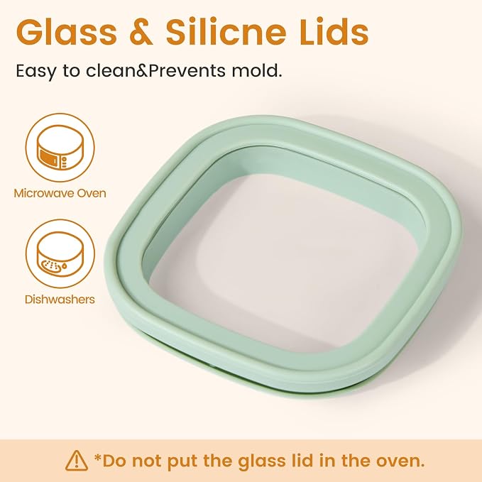 Square Glass Food Storage Jars with Lids Set of 5, Perfect for Pasta, Cookies, Nuts, Coffee, Cereal, Flour,Organize Your Kitchen with these BPA-Free Glass Jars with Lids