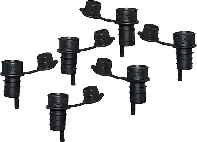 Haley's Corker 30066 5-in-1 Wine Aerator, Stopper, Pourer, Filter and Re-Corker, 6 Pack, Standard, Black