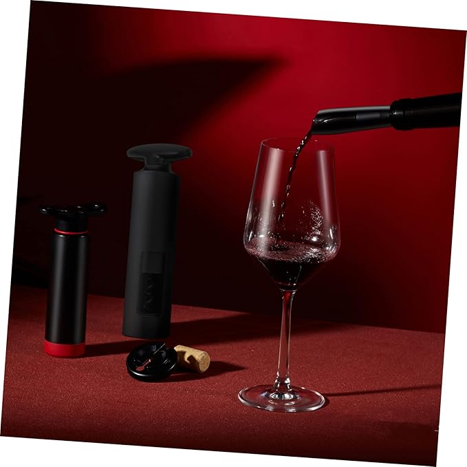 6-Piece Wine Opener Set Vacuum Wine Bottle Stopper and Pourer Sturdy Stainless Steel for Home and Parties