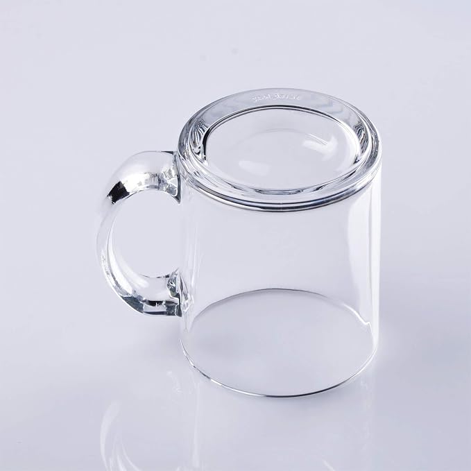 QAPPDA Glass Mugs 12 oz, Clear Coffee Mugs With Handle 350ml,Tea Mug Water Mug Beer Glasses With Handle,Glass Drinkware For Beverage,Juice,Latte Cups Cappuccino Mugs Water Cup 12pack