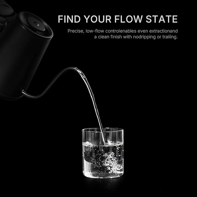 TIMEMORE Fish Pro X 900ml Electric Gooseneck Kettle for Pour Over Coffee, 0.5°C Precision Temp Control, Dynamic Fast Heating, Grooveboard Touch Slider, High-Altitude Protection, Stainless Steel