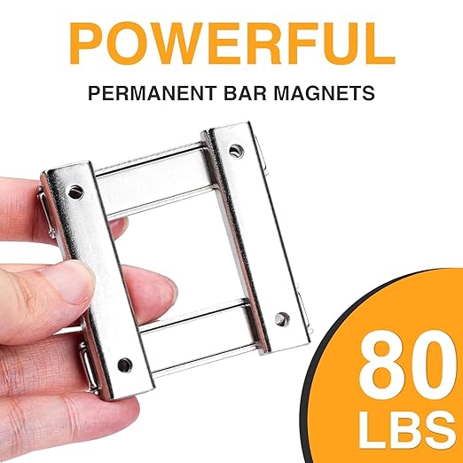 TRYMAG Strong Bar Magnets with Hole, 80 Lbs Heavy Duty Neodymium Rectangular Pot Magnet with Screws for Wall Mounting, 25 Pack Rare Earth Magnets Strips for Garage, Workshop - 60x13.5x5mm