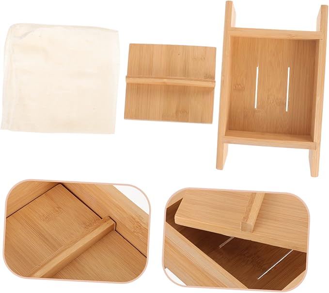 ABOOFAN Wooden Cheese Press Mould Kit DIY Tofu Maker with Lid Adjustable Cheese Press Tool Tofu Kitchen Essential for Cooking Enthusiasts