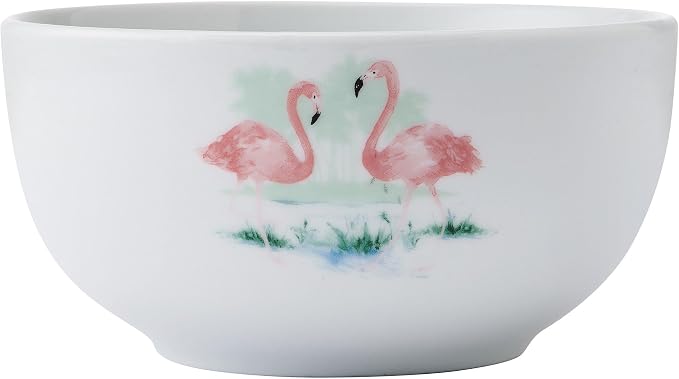 Studio Nova Flamingo Haven Tropical 12 Piece Dinnerware Plate Bowl Set, Service for 4