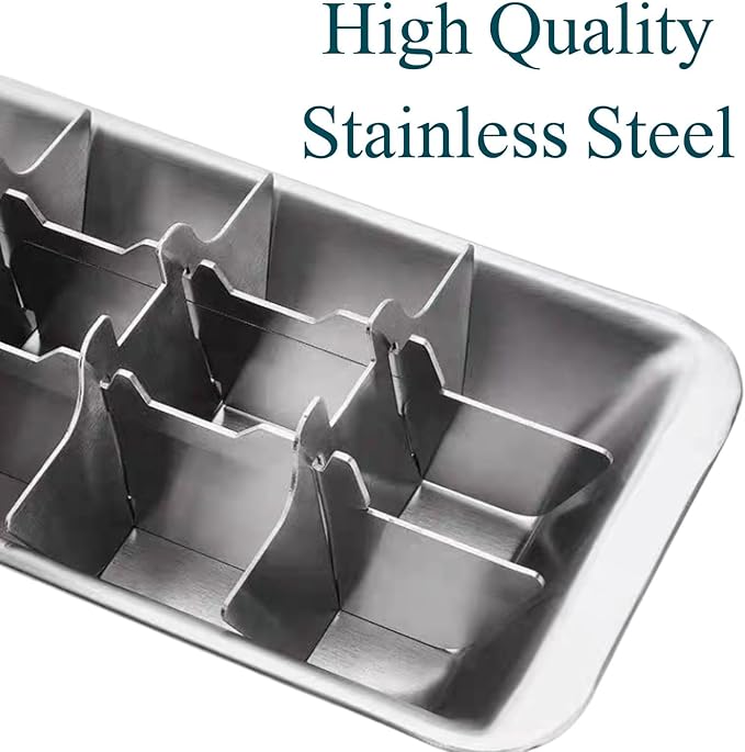3 Pack Stainless Steel Ice Cube Trays, 18 Slot Ice Tray with Easy Release Handle Detachable Ice Trays for Easily Making Various Ice Cubes and Frozen Foods