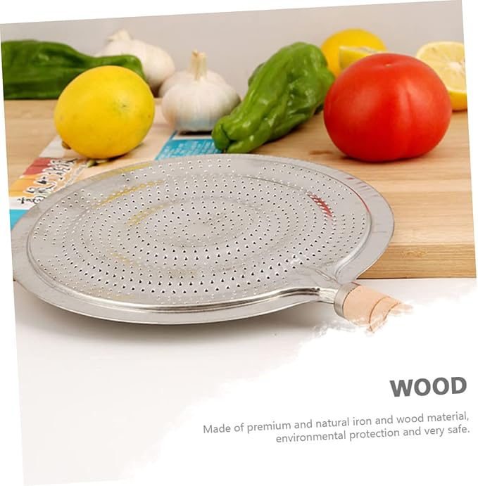 Yardwe Wooden Handle Pot Mat 12.6X8.3 Inch Kitchen Heat Diffuser Insulation Pads for Hot Pots Pans Coffee Makers with Hanging Rope Set of 3