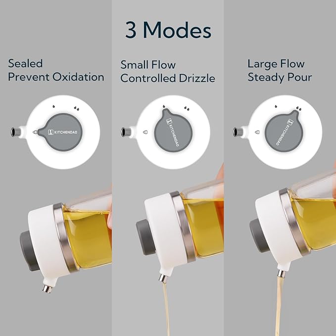 KITCHENDAO Glass Creamer and Precision Pour Glass Oil Dispenser 2-Piece Set