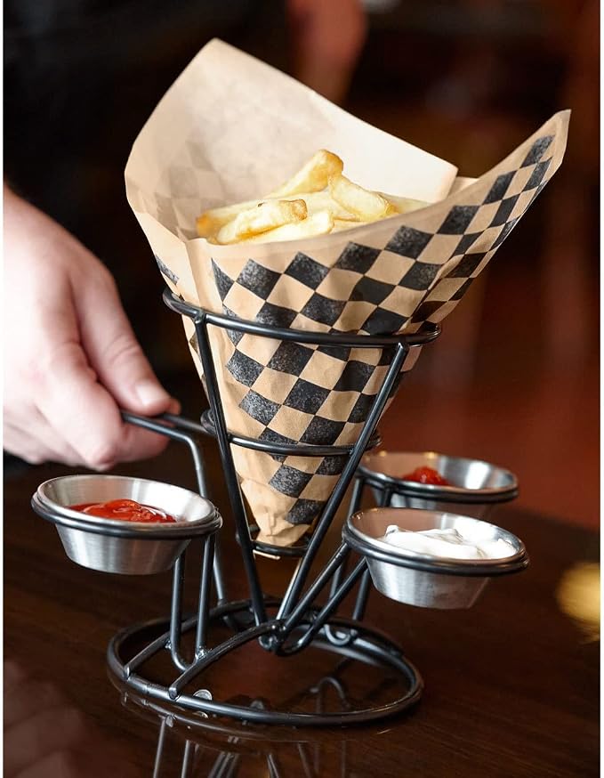 G.E.T. P-BKC-77-BR Brown 7" x 7" Food-Safe Double-Open Bag / Wire Cone Basket Liner Paper Food-Safe Tissue Liners Collectio (2000 pieces/cs)