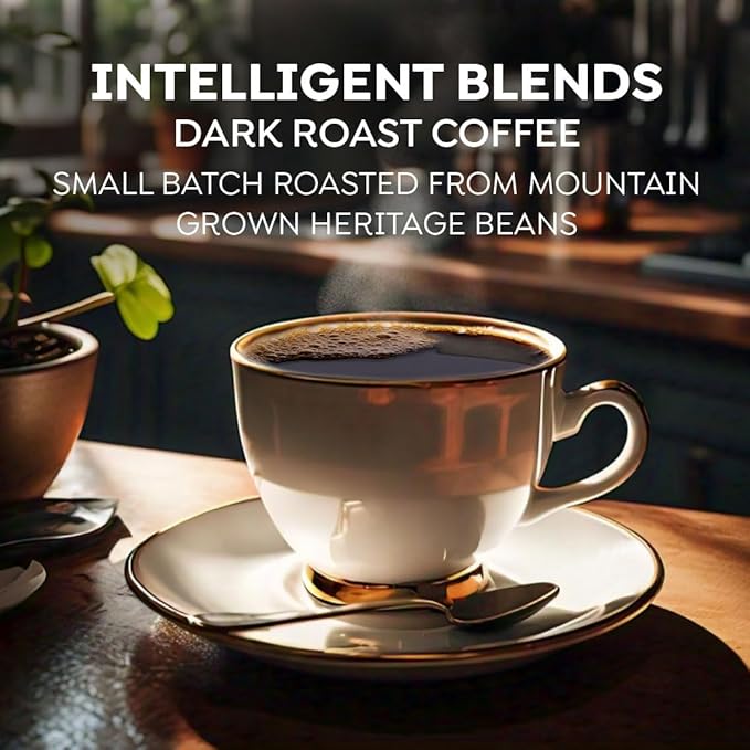 Intelligent Blends Dark Roast Coffee Pods, 100 ct, Single Serve Pods – 100% Arabica Coffee, Compatible with Keurig K Cups Maker