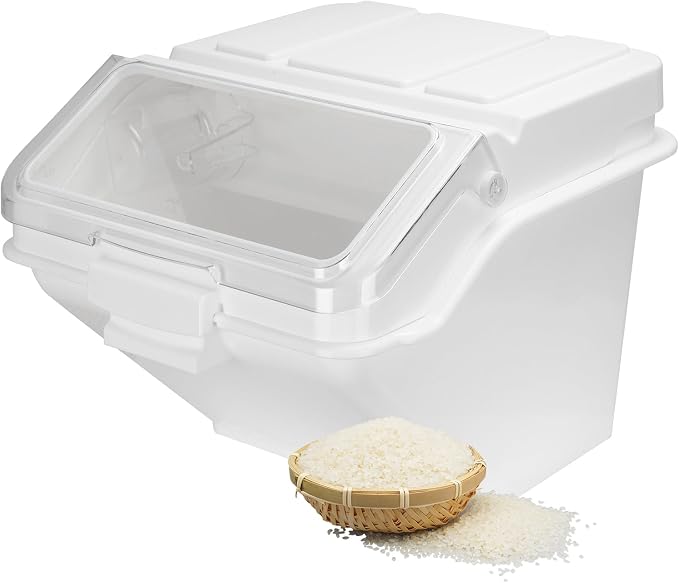 Flour Bin,50lb Stackable Kitchen Ingredient Storage Container with Lid - Food Pantry Organizer for Flour, Sugar, Rice, Baking,Dog Food Supplies (50lb)