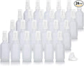 JUVITUS 2 oz Frosted Clear Glass Boston Round White Treatment Pump Bottle + Funnel (24 pack)