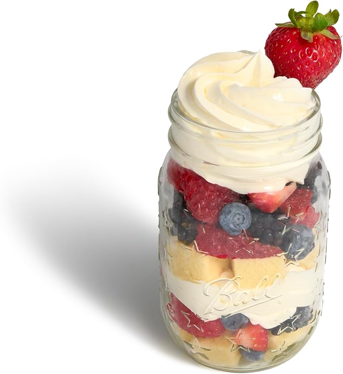 Ball Americana Regular Mouth Glass Mason Jars with Lids and Bands, Used for Canning, Pickling, Juice, Jam, Jelly, Pint Size 16 Ounce, 4 Count, Pack of 3 (12 Jars Total)