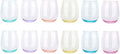 KOXIN-KARLU Classic 18-ounce Acrylic Stemless Wine Glasses, Unbreakable Mixed Drinkware Plastic Tumbler, set of 12 Mutlicolor
