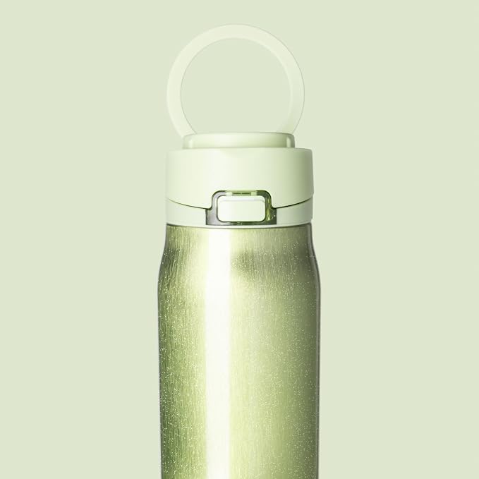 Simple Modern Mesa Loop Water Bottle with Covered Straw and Handle | 30oz Cup Holder Friendly Insulated Stainless Steel Bottles for Travel, Sports and School | Key Lime Cateye